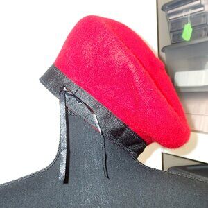 Womens Red Beret Hat